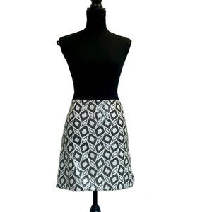 Banana Republic white black sequin geometric printed mini skirt Sz 8 NWT